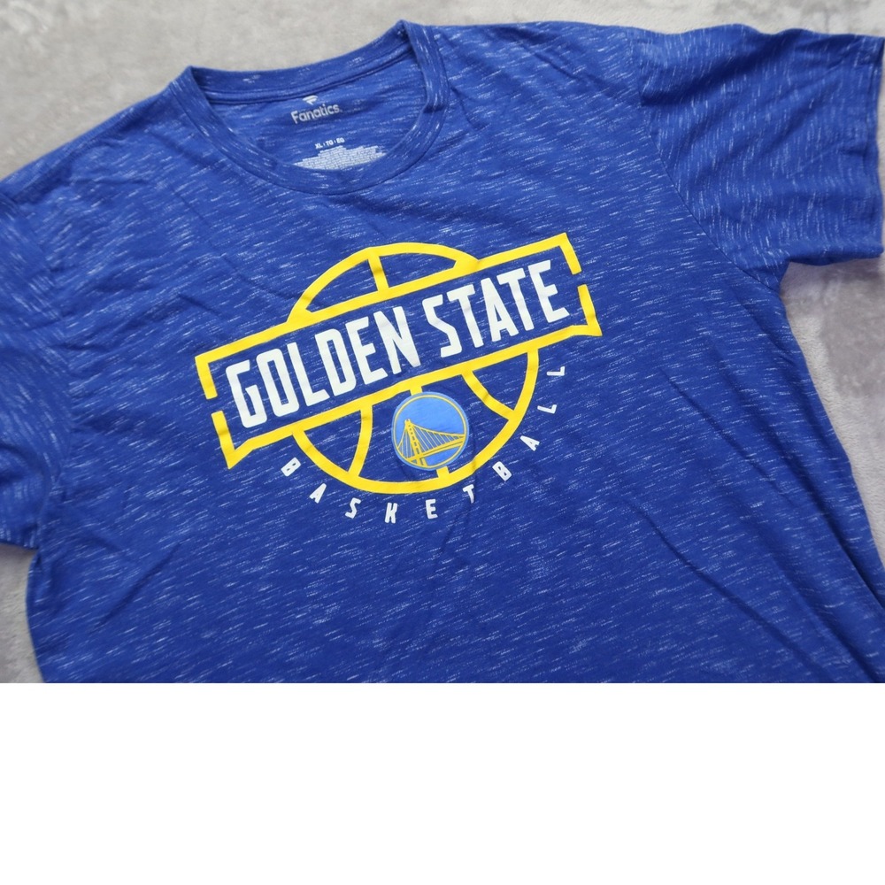 Golden State Warriors NBA Basketball T-Shirt Blue Women's XL Men's L Fanatics‎